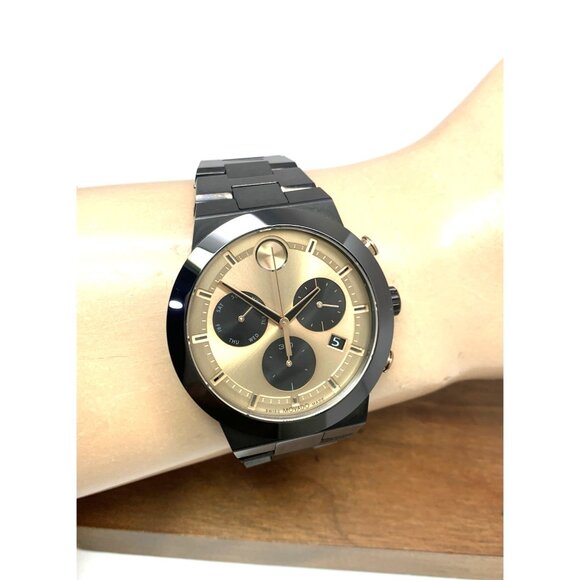 Movado Men's Watch 3600897 Bold Swiss Quartz Chronograph Black Steel 44.5mm - Picture 11 of 14